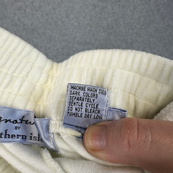 Signature By Northern Isles Sweatpants Womens Medium White Cotton Blend Pull On - Picture 5 of 11